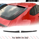 ABS Carbon Look / Gloss Black Rear Window Side Spoiler Wing for BMW X4 G02 2019 2020 Car Rear Side Spoiler Lip Wing Trim Cover