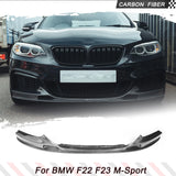 Carbon Fiber Car Front Bumper Lip Spoiler Splitters for BMW F22 F23 220i 228i M240i M235i M-Sport 2014-2019 Front Racing Kits