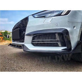 Carbon Fiber Front Bumper Lip Spoiler For Audi A4 S4 B9 2017 2018 Double Layer Head Extension Chin Protector Car Styling FRP