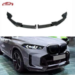 ABS Carbon Look Front Bumper Lip Guard Chin Spoiler For BMW X5 G05 LCI M Sport 2023+ Body Kit Splitter Cover Car Accessories
