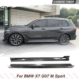 Real Carbon Fiber Side Skirts Extension Lip Panel Fit for BMW X7 G07 M-SPORT 2019-2023 Carbon Wide Body Kits FRP Black
