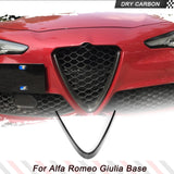 DRY Carbon Front Grille for Alfa Romeo Giulia Base Only Ti Sedan 2015-2021 Racing Grill Trim V Shape Frame Decoration Sticker