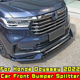For Honda Odyssey 2022 Body Kit Front Bumper Lip Diffuser Glossy Black Sport Style Front Bumper Spoiler Diffuser Car Accessories