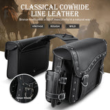 PU Leather Motorcycle Saddlebags For Harley Davidson Sportster Outing Waterproof Motorbike Luggage Storage Side Bags