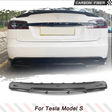 Carbon Fiber Rear Diffuser for Tesla Model S 2016-2019 Car Rear Bumper Cover Lower Lip Spoiler Valance Protector Body Kits