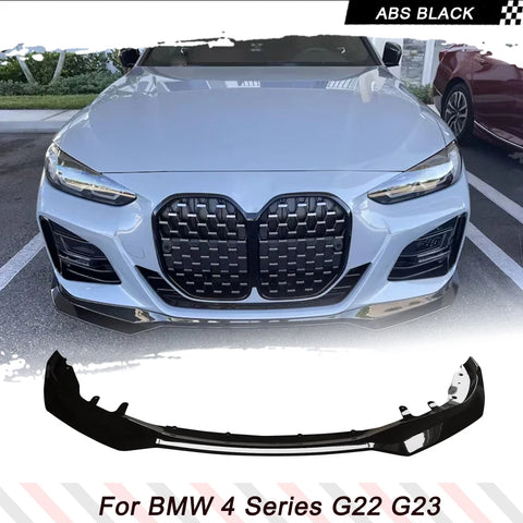 For BMW 4 Series G22 G23 425i 430i 2021-2024 Car Front Bumper Racing Lip Spoiler ABS Front Gurad Body Kits Tuning Accessories