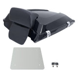 Black Motorcycle Rear Storage Box Trunk Tail Box Case Trunk with Backrest Pad for Harley Touring Models 1997-2024