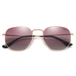 SOJOS Square Polarized Sunglasses for Women Men Small Hexagonal Polygon Mirrored Lens SJ1072 Silver