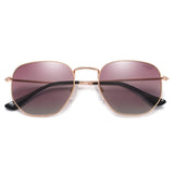 SOJOS Square Polarized Sunglasses for Women Men Small Hexagonal Polygon Mirrored Lens SJ1072 Silver