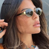 Small Metal Frame Oval Sunglasses