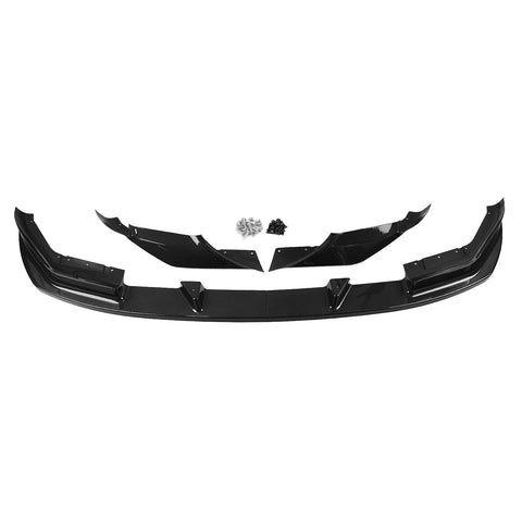 Front Bumper Spoiler Lip For BMW F90 M5 Competition 2018 2019 2020 Carbon Fiber Look/Gloss Black Splitter Blade Body Protector