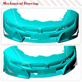 Dry Carbon Fiber Front Bumper Fins Canards Spoiler for BMW i8 2014-2018 Car Front Bumper Fins Splitters Decoration