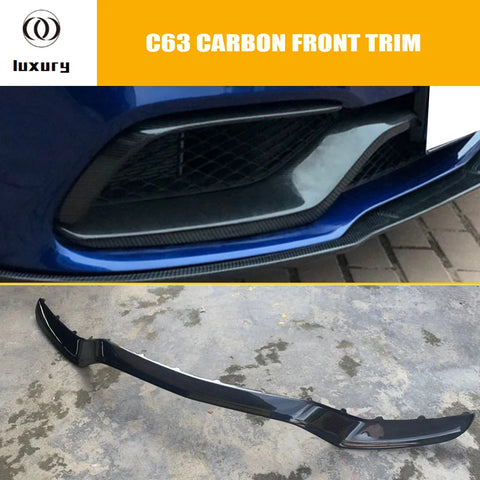 Carbon Fiber Front Bumper Lip With Side Splitter for Benz W205 C205 S205 C63 & C63s AMG Sedan Coupe Wagon 2015 - 2023