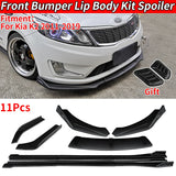 For Kia K2 2011-2019 Car Front Bumper Lip Body Kit Chin Spoiler Protector Side Skirts Extensions Rear Wrap Angle  Accessories