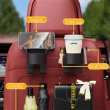 SEAMETAL Car Seat Back Drink Holder Hanging Cup Holder with Hook Universal Auto Rear Row Hanger Stable Bottle Holder Phone Stand