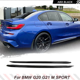 ABS Gloss Black Car Side Skirts for BMW 3 SERIES G20 G21 LCI M SPORT 2023-2024 Under Door Rocker Panels Valance Extension Lip
