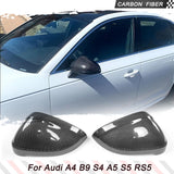 Carbon Fiber Car Mirror Covers for Audi B9 A4 S4 A5 S5 RS5 2017-2019 2PCS Car Side Replacement Mirror Cover Cap Factory Outlet