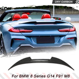 Car Rear Trunk Boot Lip Wing Spoiler Dry Carbon Rear Trunk Spoiler Wing Lip for BMW 8 Series G14 F91 840i 2018-2022 Spoiler Wing