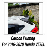 For Honda VEZEL Hatchback 2016-2020 Rear Trunk Lid Car Wings Ducktail Lip Spoiler Black Carbon Tuning Exterior Accessories Part