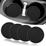 4pcs/set 7cm*5cm Car Cup Holder Anti-Slip Silicone Insert Coaster Mat Universal Car Accessories Black Fit For Most Cars Styling