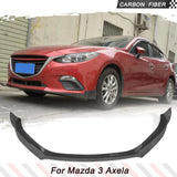 Carbon Fiber Front Front Bumper Spoiler Lip Lower Body Kit Splitter Guard Plate Trim for Mazda 3 Axela 4-Door 2014-2017