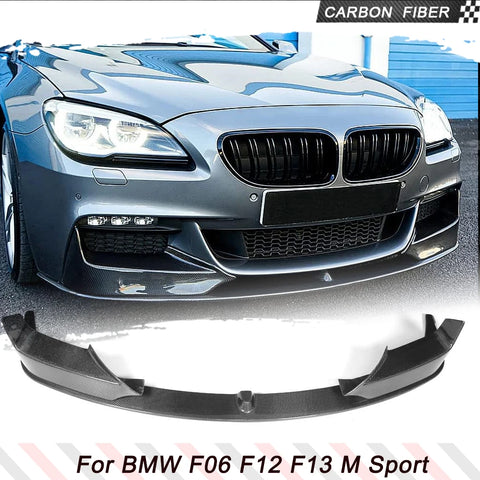 Car Front Bumper Lip Spoiler Splitters for BMW F06 F12 F13 M Tech M Sport 2012 - 2016 Carbon Fiber / FRP Black Auto Chin Spoiler