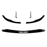 For Mercedes-Benz C-Class W205 C205 C63 AMG 2015-2022 Front Bumper Lip Diffuser Spoiler Body Kit Modification ABS Black