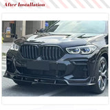 Car Front Lip for BMW X6 G06 M Sport Utility 4-Door 2020-2022 Car Front Bumper Lip Body Kit Trim Protection ABS Gloss Black