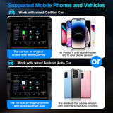 TIMEKNOW NEW Wireless CarPlay AdapterWireless Android Auto Adapter 2 in 1 for Mazda Subaru Citroen Audi Mercedes Kia Ford Opel