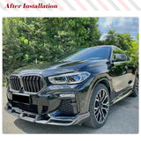 For BMW X6 X6M G06 F96 20219-2021 Dual Slats Dry Carbon Fiber Front Kidney Grill Grille Trim Car Racing Grille 2019-2021