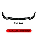 Matte Carbon Front Bumper Front Lip Front Shovel kit for Tesla Model 3 2017-2023 Model Y 2024 Sedan Body Spoiler Splitter Kit