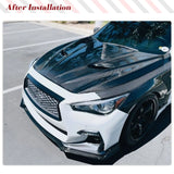 Carbon Fiber Car Front Lip Spoiler Splitters for Infiniti Q50 Sport Sedan 4 Door 201-2022 Car Front Chin Spoiler Lip Splitters