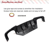 For BMW 5 Series F10 F11 M-Sport M-Tech 2012 - 2016 Carbon Fiber Car Rear Bumper Diffuser Lip Back Lip With LED Light