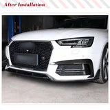 Carbon Fiber Car Front Bumper Lip Splitters Spoiler for Audi A4 B9 S-Line S4 B9 2017-2020 Car Front Body Kits Apron No for A4