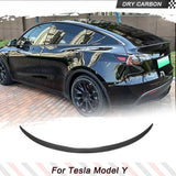 Dry Carbon Fiber Car Rear Spoiler For Tesla Model Y 2019-2022 Accessories Rear Trunk Spoiler Lip Wing Body Kits Rear Racing Lip