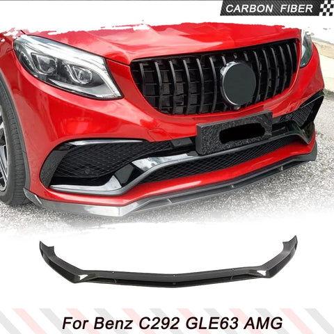 Carbon Fiber Front Bumper Lip for Mercedes Benz GLE Class C292 GLE63 AMG Coupe 2015-2019 Front Chin Spoiler Splitter Protector