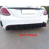 Car Rear Bumper Diffuser Lip with Exhaust for Mercedes-Benz C-Class W205 C200 C250 C300 C350 C400 C43 AMG Sport 4-Door 2014UP