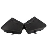 For Honda Suzuki Harley Sportster XL 883 XL1200 Black PU Leather Saddle Bag Motorcycle Luggage Left+Right Side Tool Bag