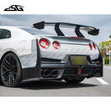 For Nissan GTR GTR35 R35 Carbon Fiber Rear Trunk Lid Spoiler Lip Splitter Extended Flaps Tail Wing Body Kit Car Accessories