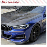 Car Front Bumper Canards for BMW 8 Series G14 G15 G16 M Sport 2018 - 2021 M850i 4PCS Dry Carbon Fiber Car Bumper Fins Splitters