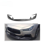 For Maserati Ghibli S Q4 Sedan 14-16 Carbon Fiber Front Bumper Lip Chin Spoiler