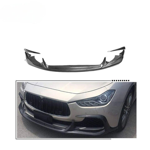For Maserati Ghibli S Q4 Sedan 14-16 Carbon Fiber Front Bumper Lip Chin Spoiler