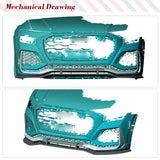 Carbon Fiber Car Front Bumper Lip Canards Spoiler For Audi RSQ8 2020-2023 Racing Car Bumper Lip RS Q8 Spoiler