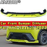 For BYD Seagull 2022 Body Kit Front Bumper Diffuser Glossy Black DC Style Front Bumper Splitter Spoiler Car Accessories