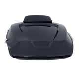 Black Motorcycle Rear Storage Box Trunk Tail Box Case Trunk with Backrest Pad for Harley Touring Models 1997-2024