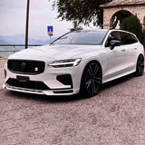 Front Bumper Lip Front Shovel Chin Splitter Body kit 3Pcs/Set Black White Painted For Volvo S60 V60 2020 21 22 23 24 Accessories