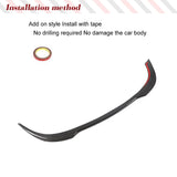 Car Trunk Racing Spoiler Fits for FIAT 500 Abarth 595 2010-2020 Real Carbon Fiber Rear Boot Lid Highkick Spoiler Wing Lip