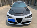 Carbon Fiber Car Bonnet For Alfa Romeo Giulia Sedan 4-Door 2017- 2020