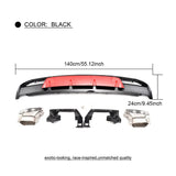 ABS Rear Bumper Diffuser Lip Spoiler With Exhaust for Mercedes-Benz A Class W176 A45 AMG A180 A200 Hatchback 4 Door 2015-2018