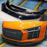 Car Racing for Audi R8 2016 2017 2018 2019 Carbon Fiber Front Bumper Lip Spoiler Splitters Body Kits